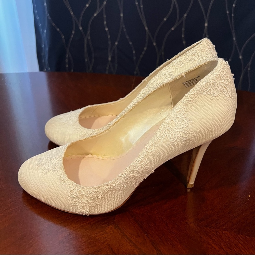 Melissa Sweet Ivory Color Heels - Lace detail